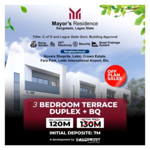 Own a Stylish 3-Bedroom Terrace Duplex at Mayor’s Residence, Sangotedo – Pre-Launch Offer